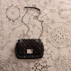 Michael Kors Elegant Black Quilted Shoulder Bag with chain strap